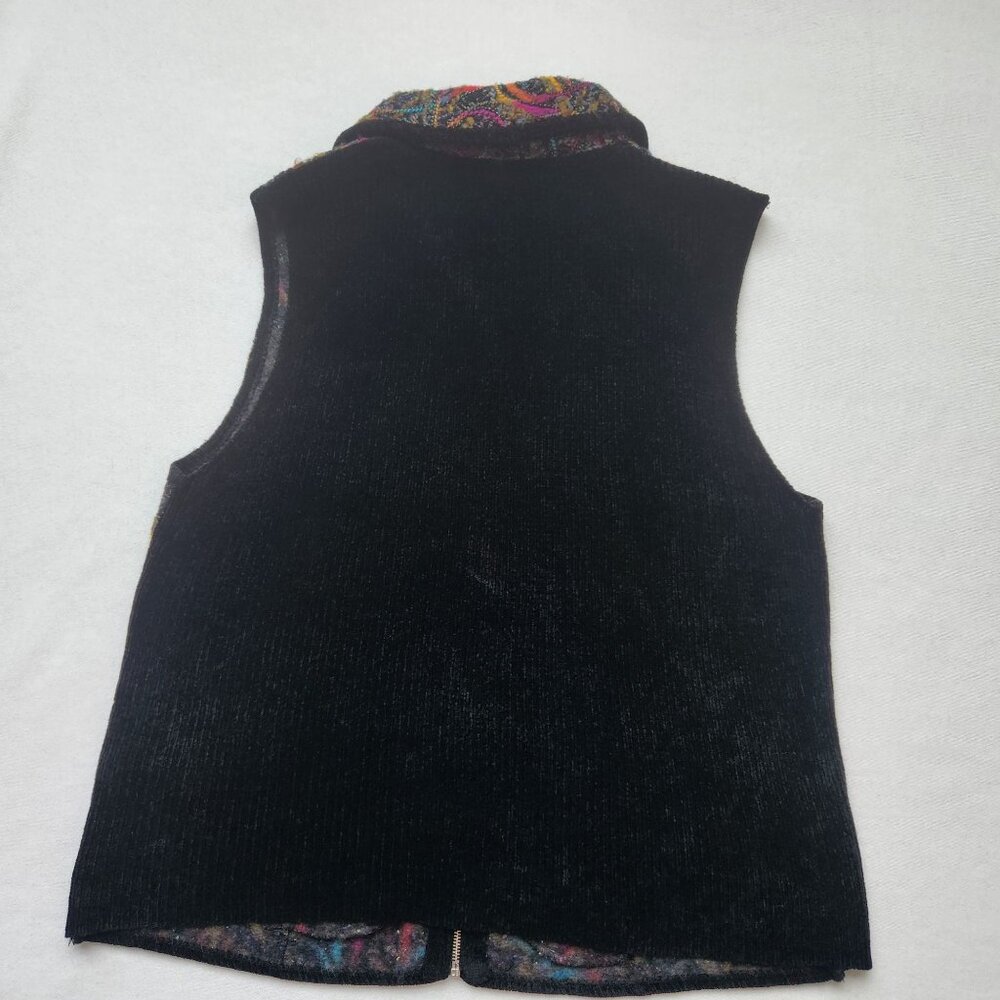 Colorful Sleeveless Zip-Up Knit Vest Fiber Art Teacher Comfy Cozy Soft Cute XL - Picture 6 of 13